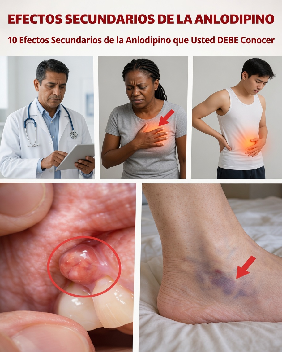10 efectos secundarios ocultos de la amlodipina que tu médico puede no mencionar