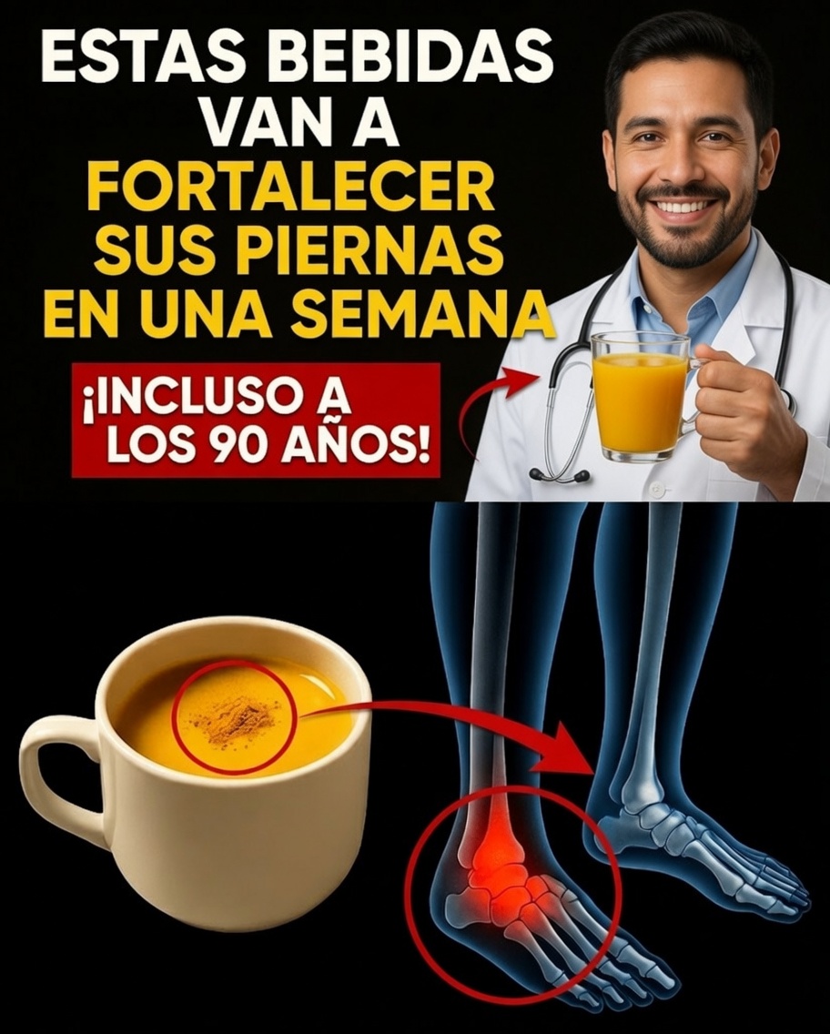 3 Bebidas Naturales Sugeridas para Fortalecer las Piernas Después de los 60