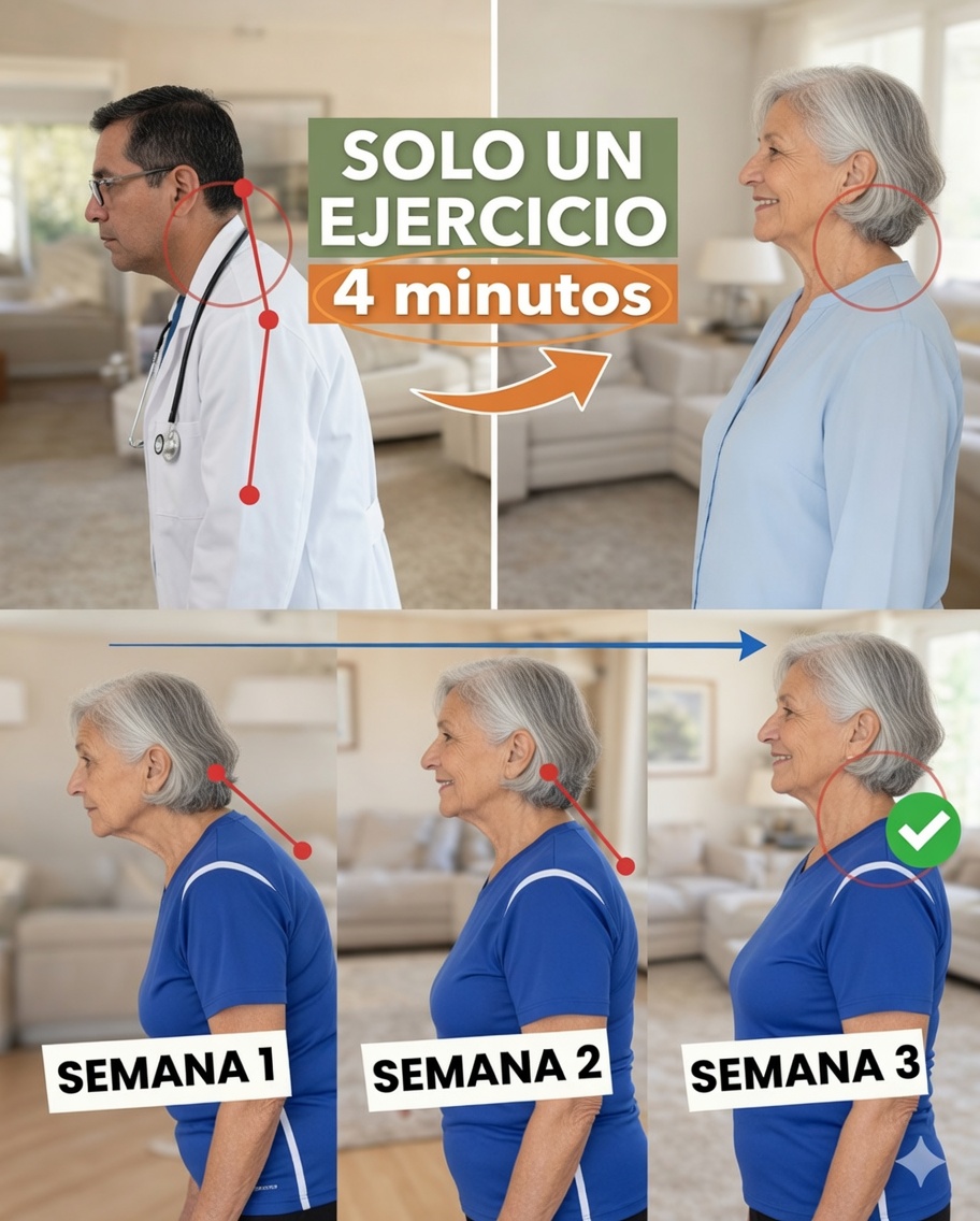 Cómo mejorar suavemente la postura de la cabeza adelantada después de los 60: una rutina sencilla de 4 minutos al día