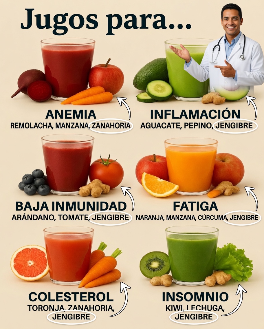Jugos Curativos: Recetas Naturales para la Anemia, la Inflamación, el Cansancio y Mucho Más